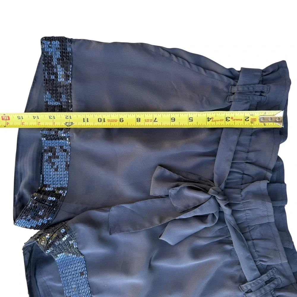 Envy Me Women's Sequin Trim Paper Bag Waist Shorts Blue‎ Medium - Picture 5 of 7